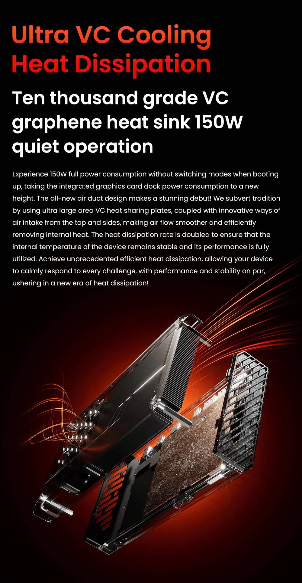 AOOSTAR XG76XT eGPU-Dock mit AMD Radeon RX 7600XT GPU, 8 GB GDDR6 RAM, 128 Bit, 1 * USB 4.0, 1 * Oculink, 1 * HDMI, 2 * DP, 1 * Typ-C, 100 W Reverse Charging