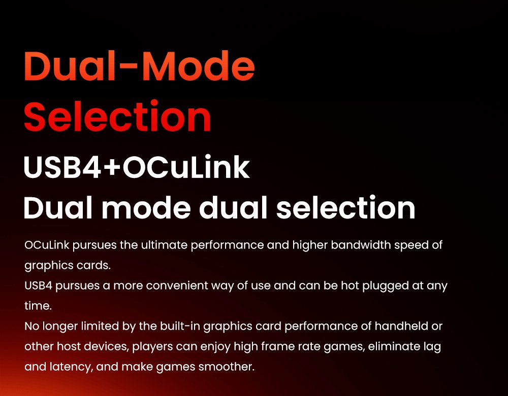 AOOSTAR XG76XT eGPU-Dock mit AMD Radeon RX 7600XT GPU, 8 GB GDDR6 RAM, 128 Bit, 1 * USB 4.0, 1 * Oculink, 1 * HDMI, 2 * DP, 1 * Typ-C, 100 W Reverse Charging