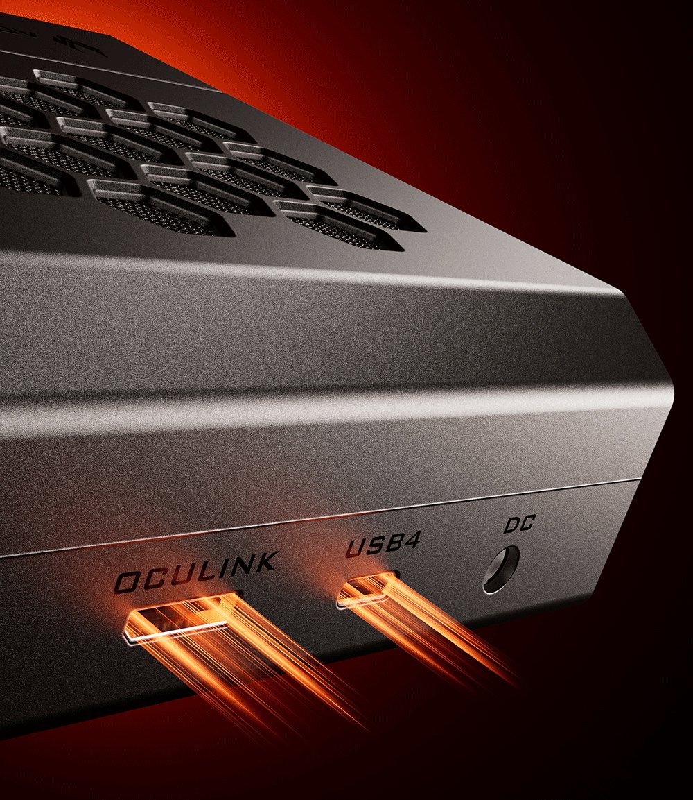 AOOSTAR XG76XT eGPU-Dock mit AMD Radeon RX 7600XT GPU, 8 GB GDDR6 RAM, 128 Bit, 1 * USB 4.0, 1 * Oculink, 1 * HDMI, 2 * DP, 1 * Typ-C, 100 W Reverse Charging