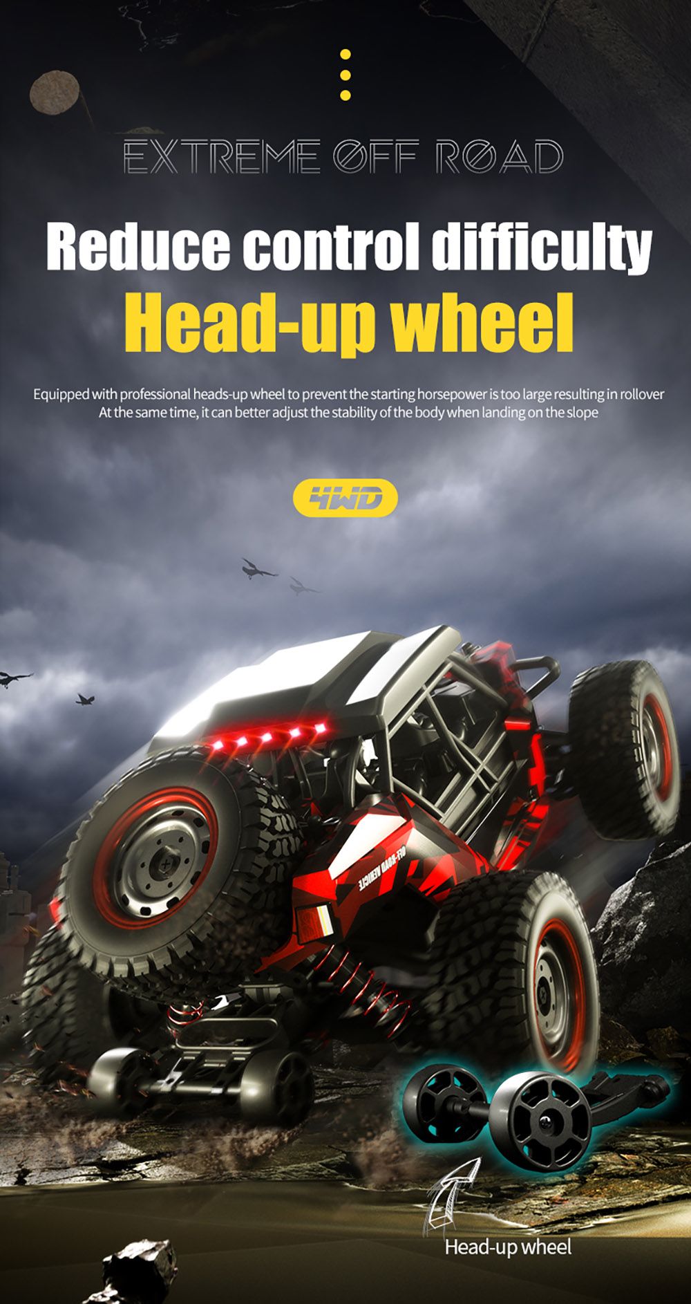 CrazyFastRC SCY 16106 RC autó 1/16 2.4G 4WD RC teherautó - sötétszürke