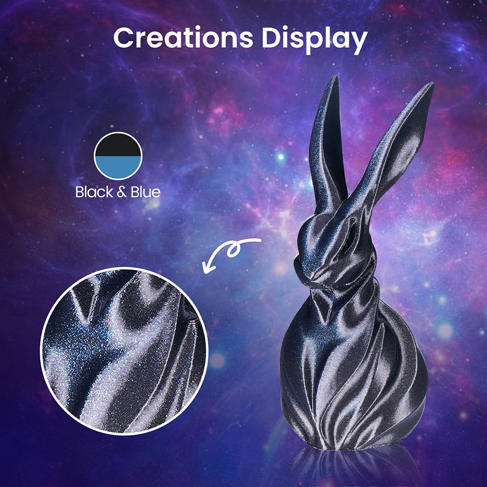 ERYONE Burnt Titanium Dual Color PLA Filament 1kg - Black & Blue