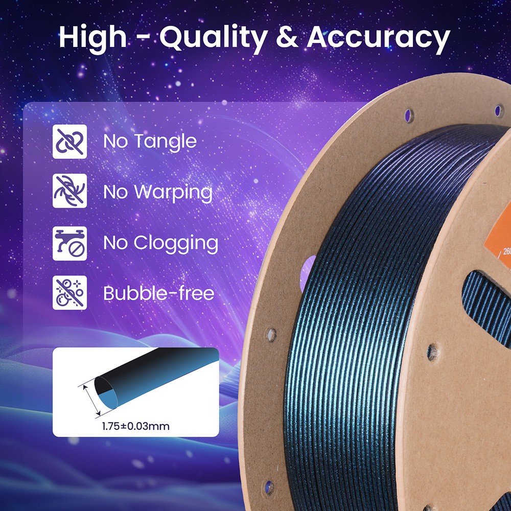 ERYONE Burnt Titanium Dual Color PLA Filament 1kg - Black & Blue