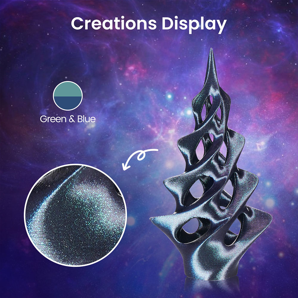 ERYONE Burnt Titanium Dual Color PLA Filament 1kg - Green & Blue