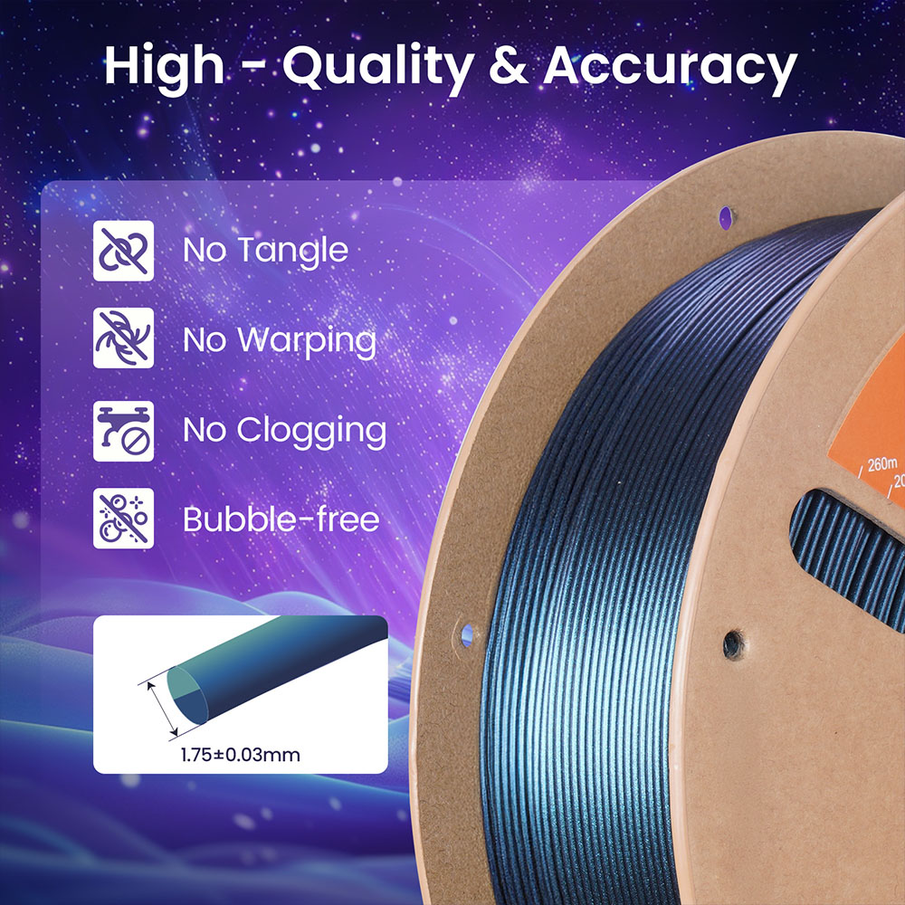 ERYONE Burnt Titanium Dual Color PLA Filament 1kg - Green & Blue