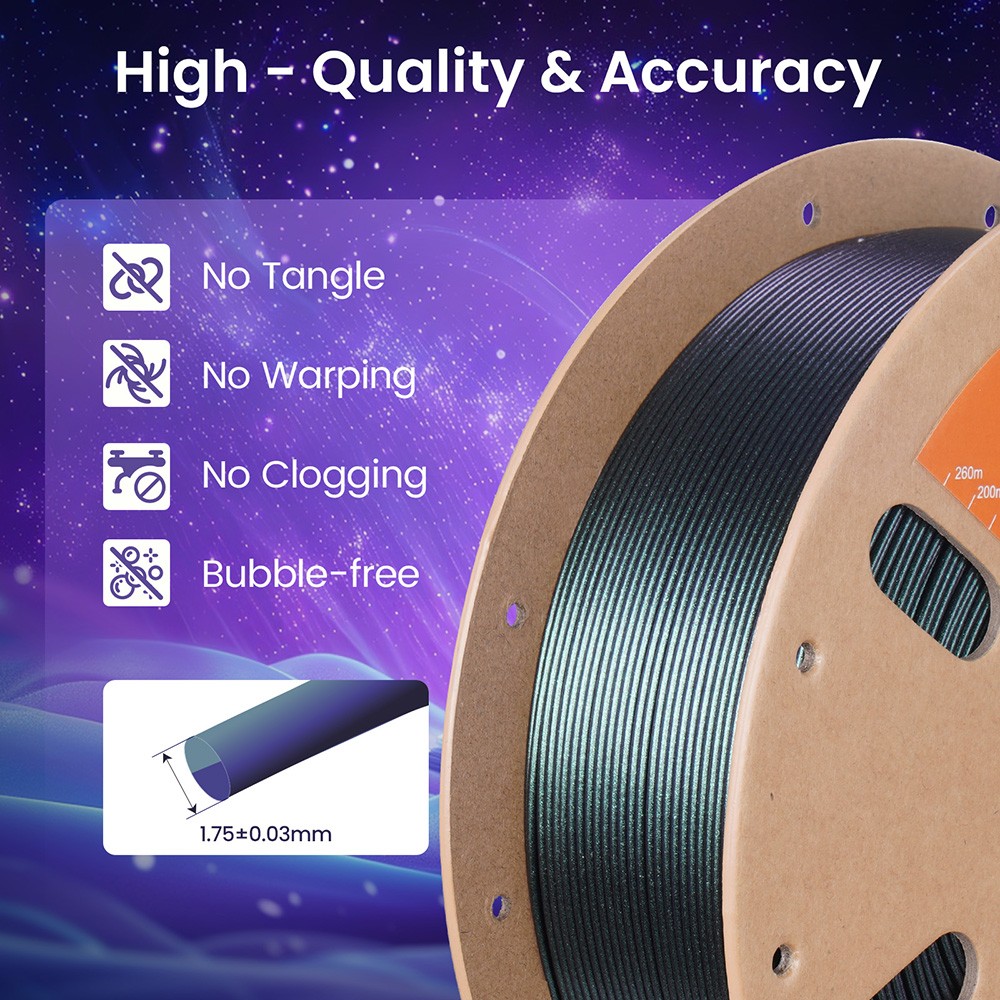ERYONE Burnt Titanium Dual Color PLA Filament 1kg - Green & Purple-blue