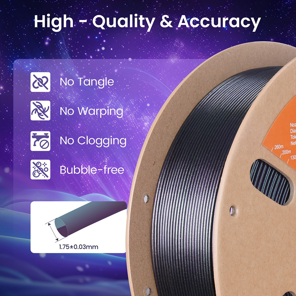 ERYONE Burnt Titanium Dual Color PLA Filament 1kg - Green & Rose-red