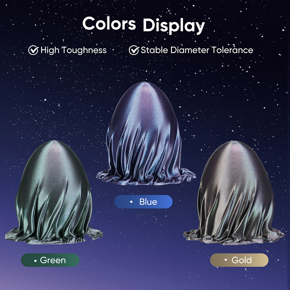 ERYONE Burnt Titanium Tri Color PLA Filament 1kg - Blue & Golden & Green
