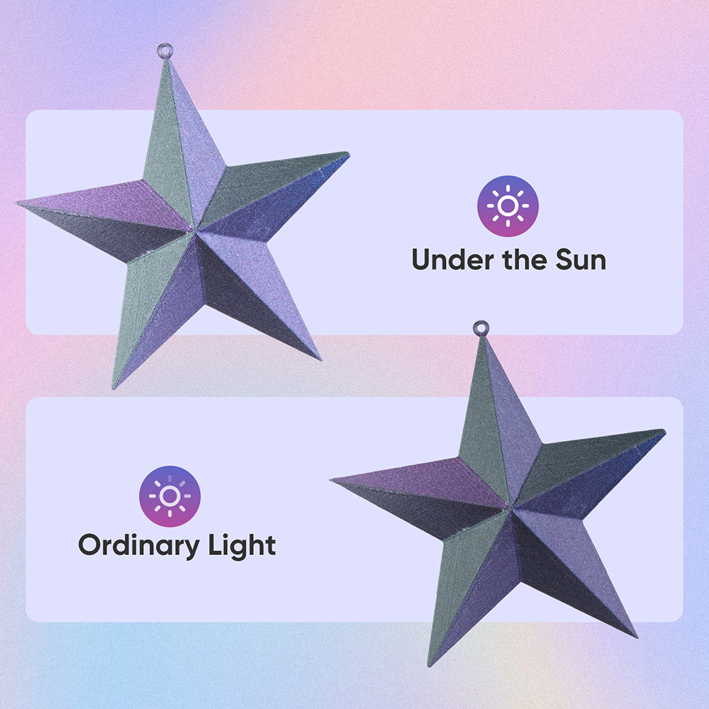 ERYONE Burnt Titanium Tri Color PLA Filament 1kg - Blue & Green & Rose-red