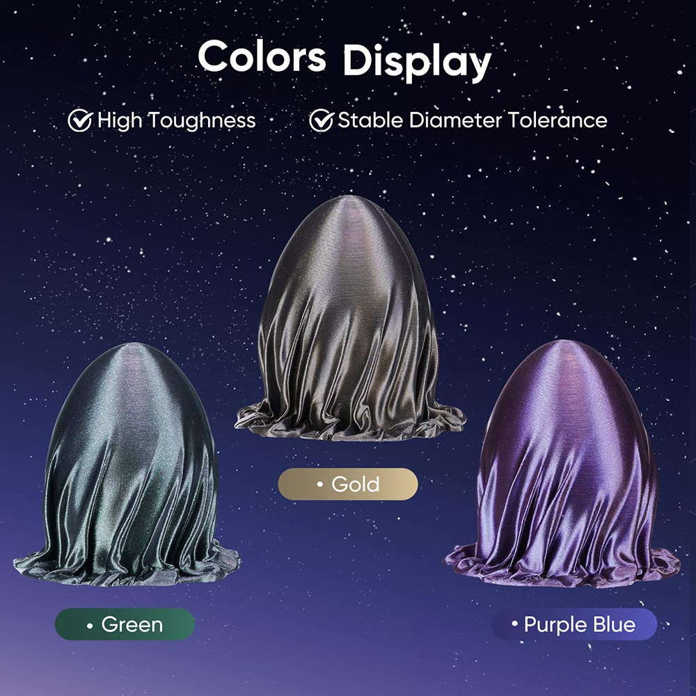 ERYONE Burnt Titanium Tri Color PLA Filament 1kg - Purple-blue & Golden & Green