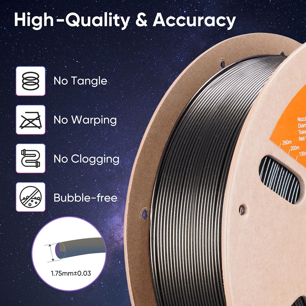 ERYONE Burnt Titanium Tri Color PLA Filament 1kg - Purple-blue & Golden & Green