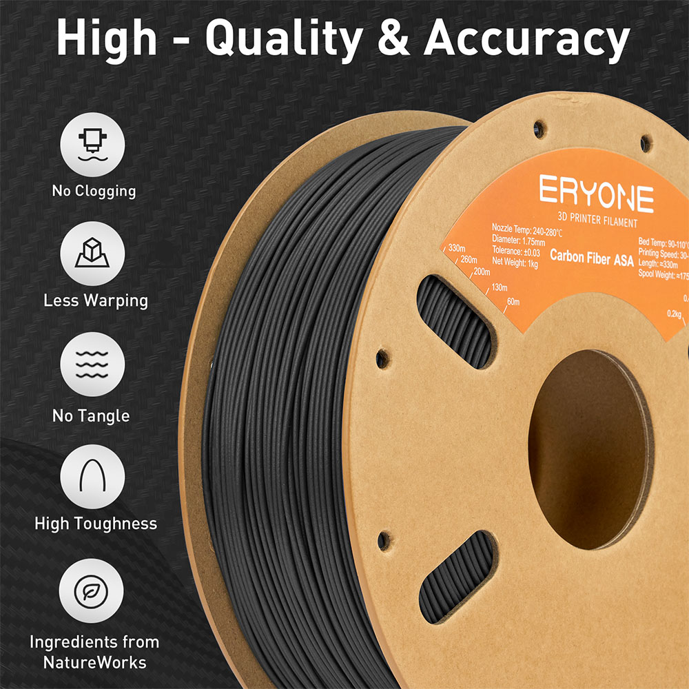 ERYONE Carbon Fiber ASA Filament 1kg - Dark Gray