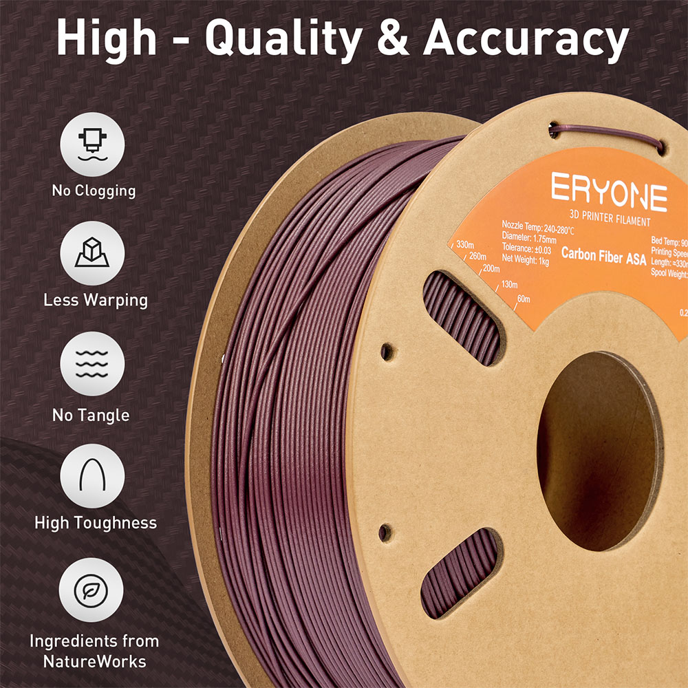 ERYONE Carbon Fiber ASA Filament 1kg - Purple Red
