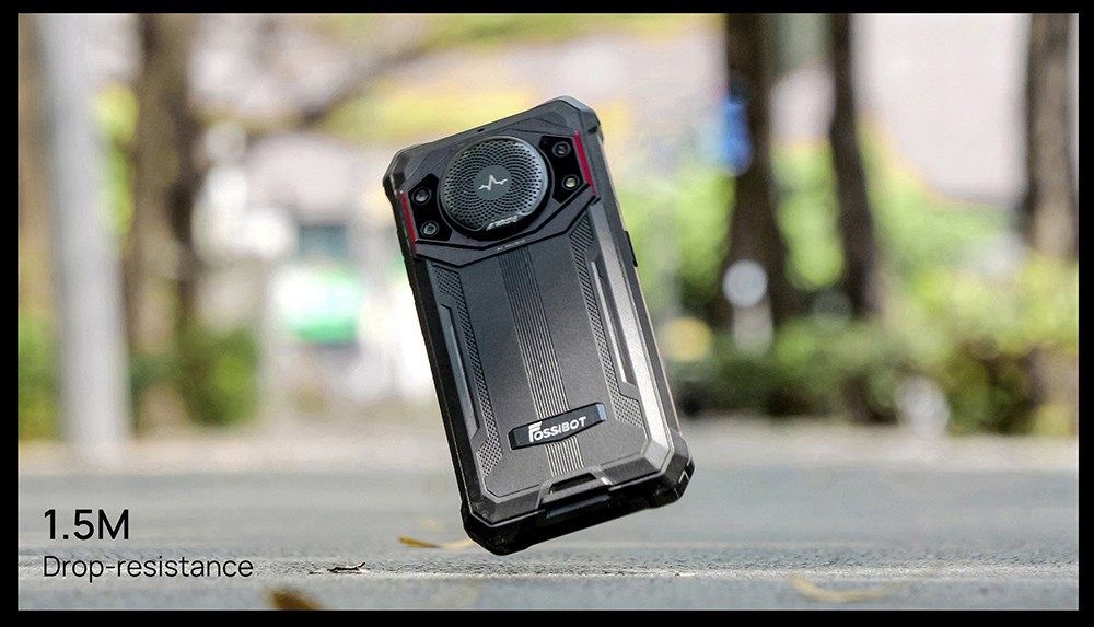 FOSSiBOT F101 Smartphone Robust, 4GB+64GB, Triple Caméra IA, Haut-parleur 123dB, Batterie 10600mAh, Déverrouillage Empreinte/Visage, Écran 5,45 Pouces HD+ IPS, Android 12 - Noir et Rouge