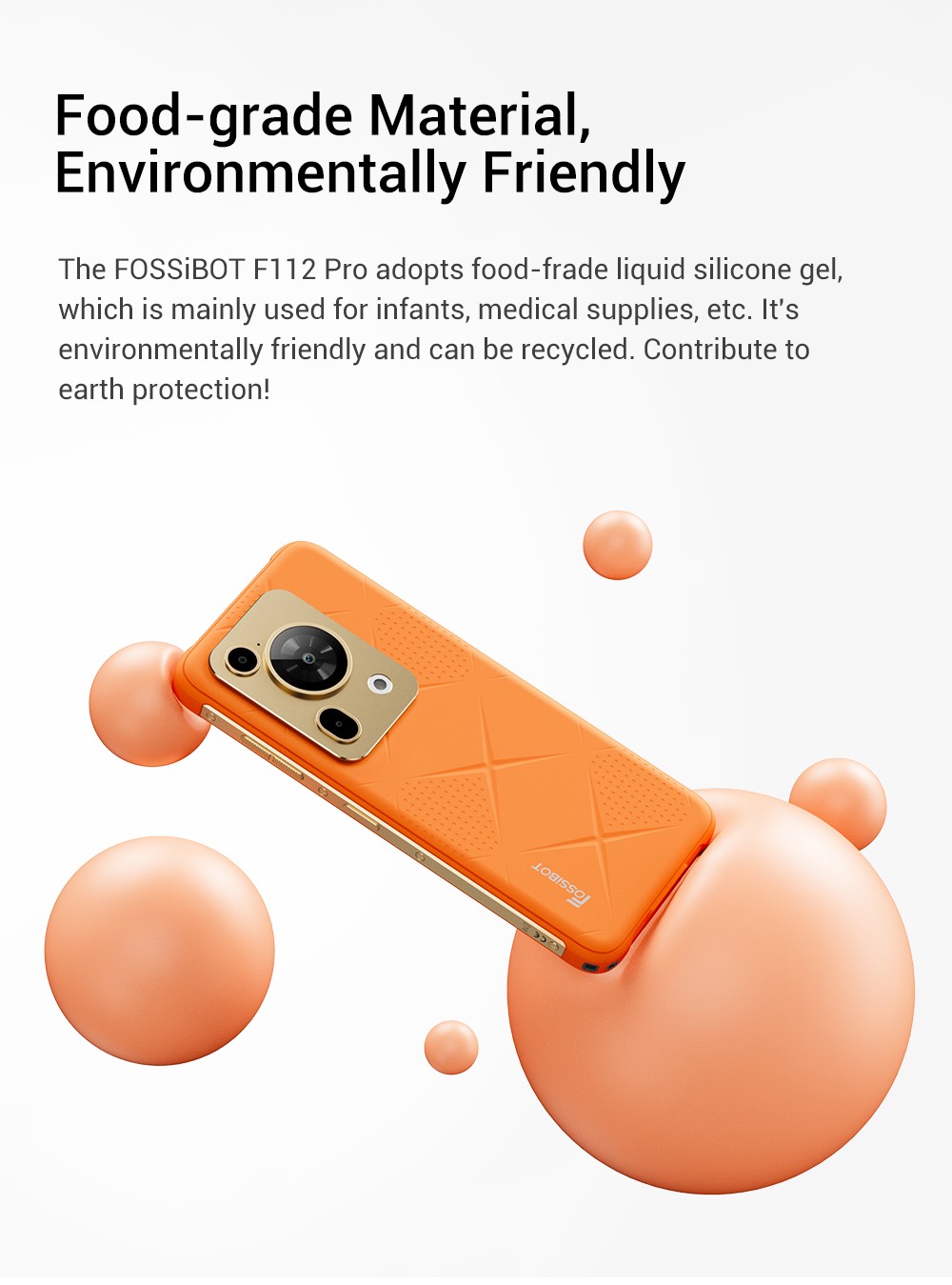 FOSSiBOT F112 Pro 5G odolný telefón, 50MP+5MP zadný fotoaparát, 7150mAh batéria, 6.88-palcový HD+ displej, 8 GB RAM 256 GB ROM, Android 14, IP68/IP69K, zelený