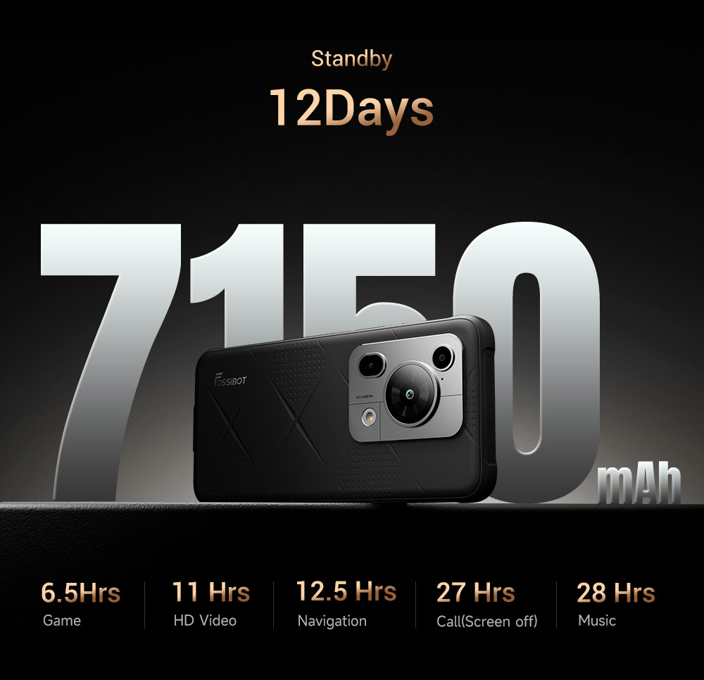 FOSSiBOT F112 Pro 5G odolný telefón, 50MP+5MP zadný fotoaparát, 7150mAh batéria, 6.88-palcový HD+ displej, 8 GB RAM 256 GB ROM, Android 14, IP68/IP69K, zelený