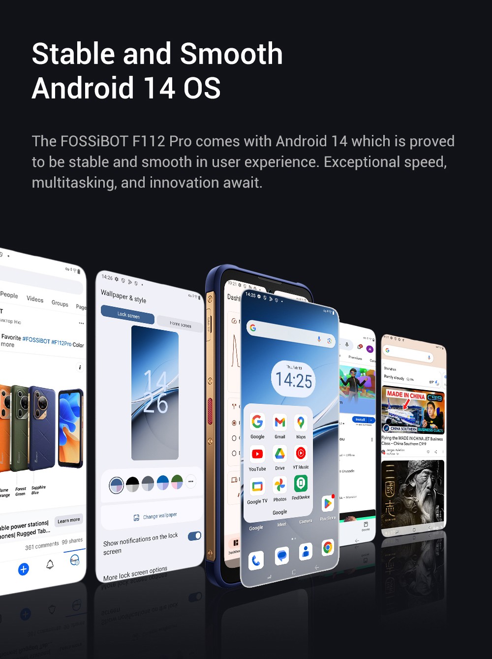 FOSSiBOT F112 Pro 5G Rugged Phone, 50MP+5MP zadný fotoaparát, 7150mAh batéria, 6.88-palcový HD+ displej, 8 GB RAM 256 GB ROM, Android 14, IP68/IP69K, zelený