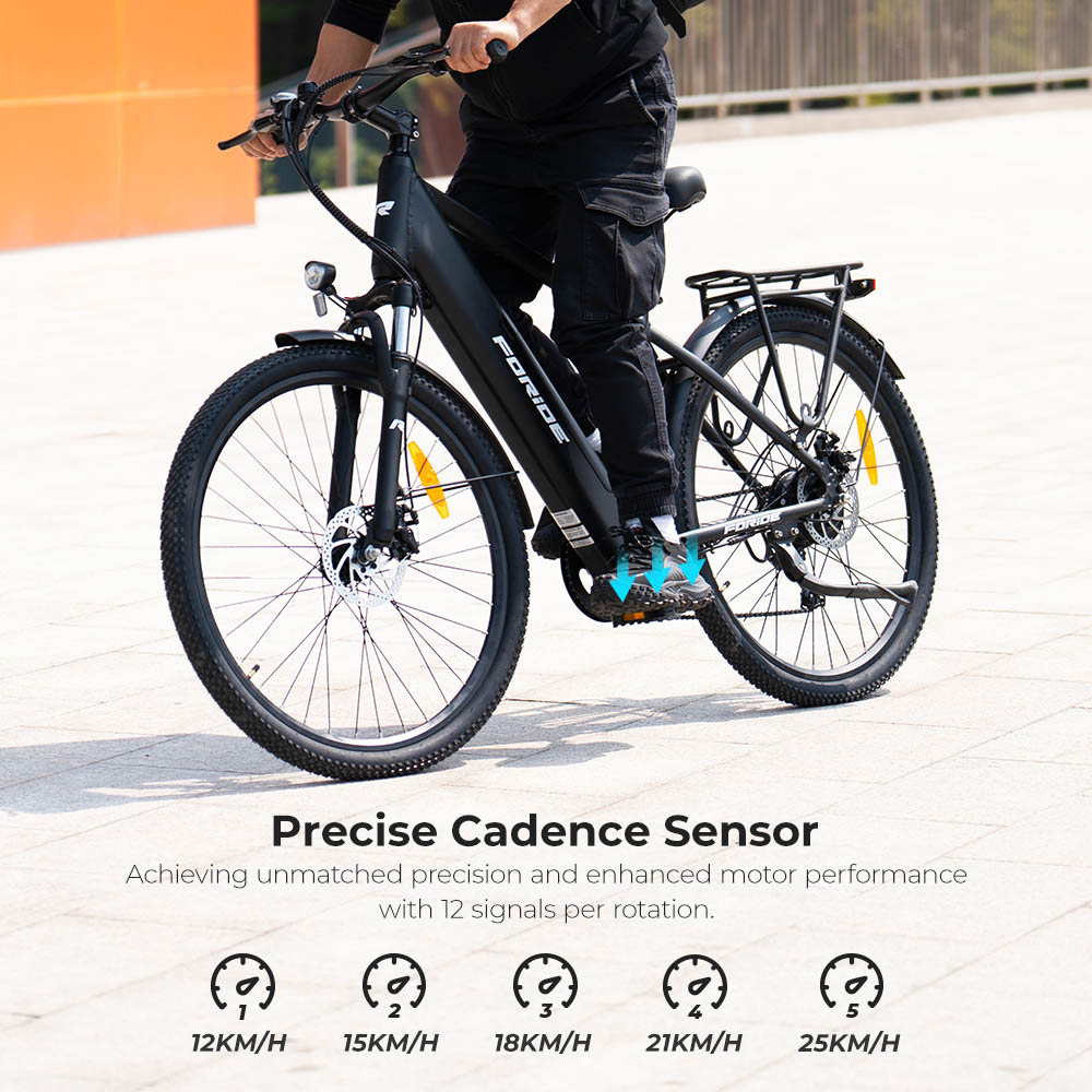 Foride Roamer 1 ST Elektrobicykel, 250W motor, 36V 13Ah batéria, 27,5 palcové pneumatiky, max. rýchlosť 25km/h, max. dojazd 100km, kotúčové brzdy, odpruženie s uzamykaním, Shimano 7 rýchlostí