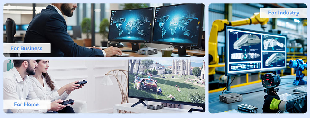 GEEKOM Air 12 Mini PC, Intel N150 4 Cores Max 3.6GHz, 16GB RAM 512GB SSD, HDMI + Mini DP + Type-C 4K Triple Display, WiFi 6 Bluetooth 5.2, 3*USB3.2, 1*Data Only Type-C, 1*RJ45, 1*SD Card Slot, 1*Audio Jack