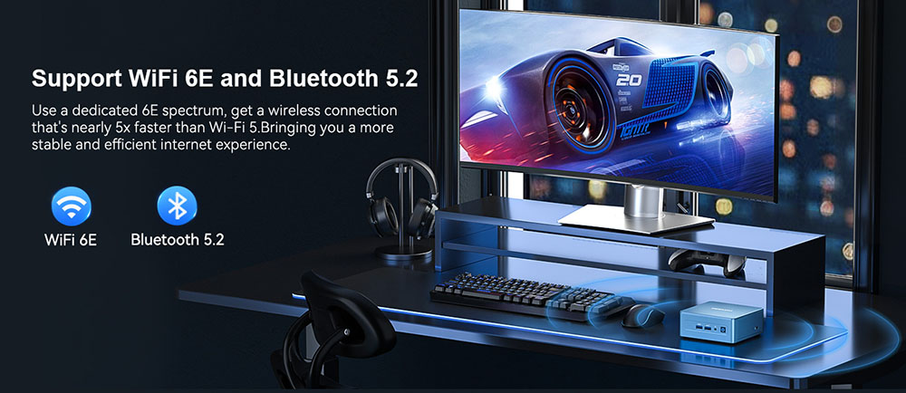 GEEKOM IT12 Mini PC, Intel Core i9-12900HK 14 jadier max. 5,0 GHz, 32 GB RAM 1 TB SSD, WiFi 6E Bluetooth 5.2, 2*USB4 + 2*HDMI2.0 Quad Screen Display, 3*USB3.2, 1*USB 2.0, 1*Čítačka kariet SD, 1*2,5G LAN, 1*3.5 mm konektor pre slúchadlá