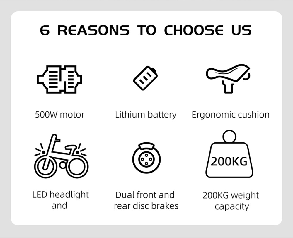 V&eacute;lo &eacute;lectrique GOGOBEST GF200, moteur 500 W, batterie 48 V 15,6 Ah, pneus 20 x 3 pouces, vitesse maximale 45 km/h, autonomie maximale 80 km, freins &agrave; disque m&eacute;caniques, Shimano 7 vitesses, &eacute;cran LCD - Noir