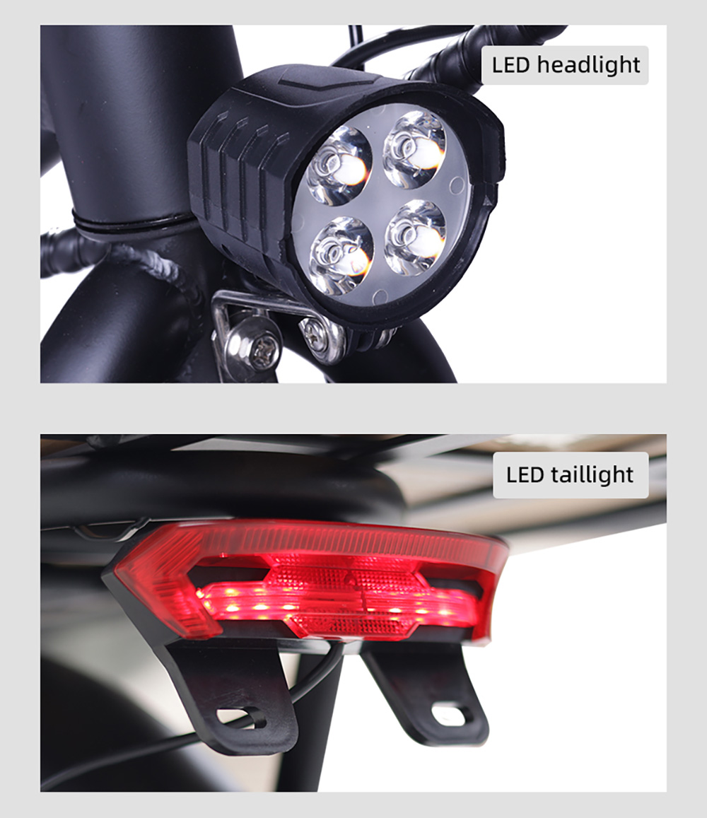 V&eacute;lo &eacute;lectrique GOGOBEST GF200, moteur 500 W, batterie 48 V 15,6 Ah, pneus 20 x 3 pouces, vitesse maximale 45 km/h, autonomie maximale 80 km, freins &agrave; disque m&eacute;caniques, Shimano 7 vitesses, &eacute;cran LCD - Noir