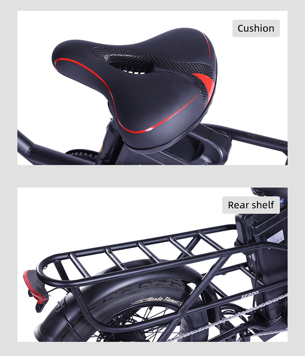 V&eacute;lo &eacute;lectrique GOGOBEST GF200, moteur 500 W, batterie 48 V 15,6 Ah, pneus 20 x 3 pouces, vitesse maximale 45 km/h, autonomie maximale 80 km, freins &agrave; disque m&eacute;caniques, Shimano 7 vitesses, &eacute;cran LCD - Noir