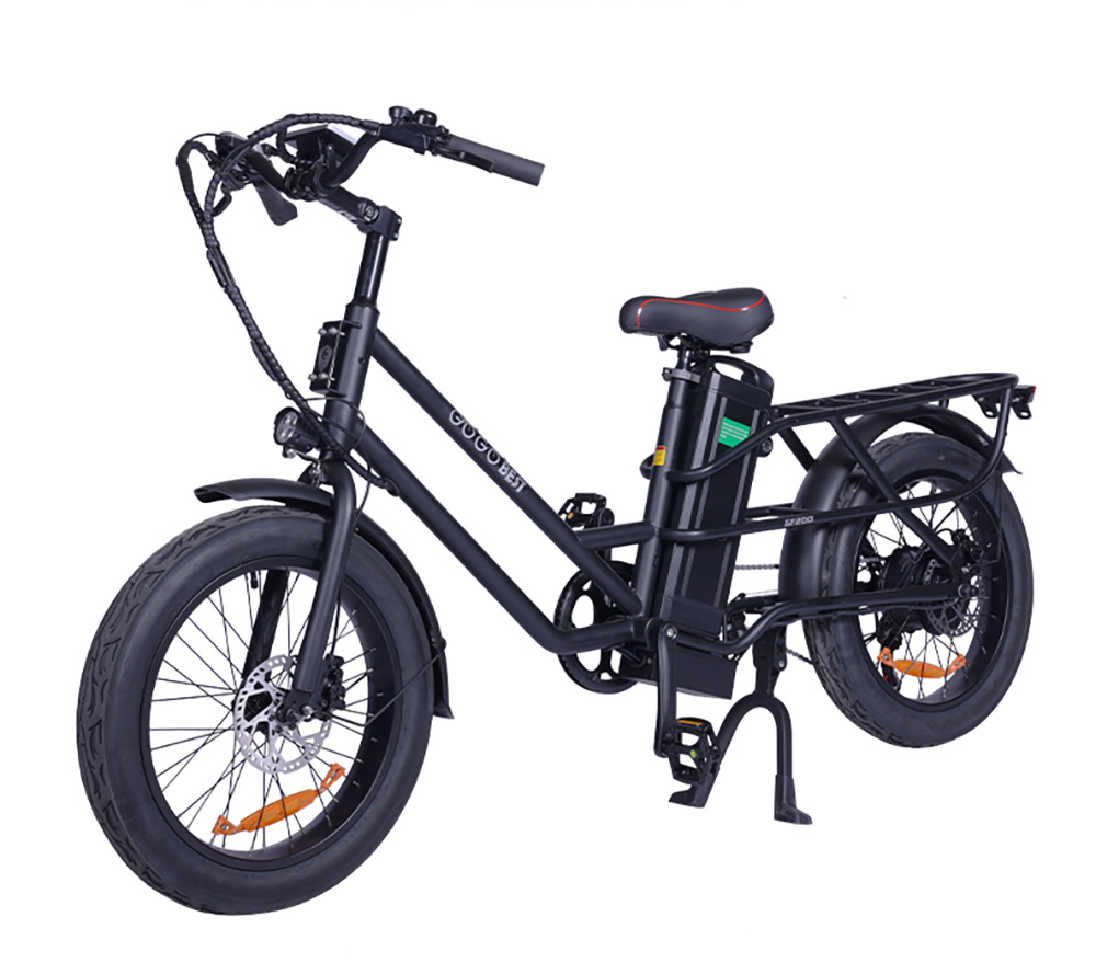 GOGOBEST GF200 Electric Bike, 500W Motor, 48V 15.6Ah Battery, 20*3.0 inch Tires, 45km/h Max Speed, 80km Max Range, Mechanical Disc Brakes, Shimano 7-speed, LCD Display - Green