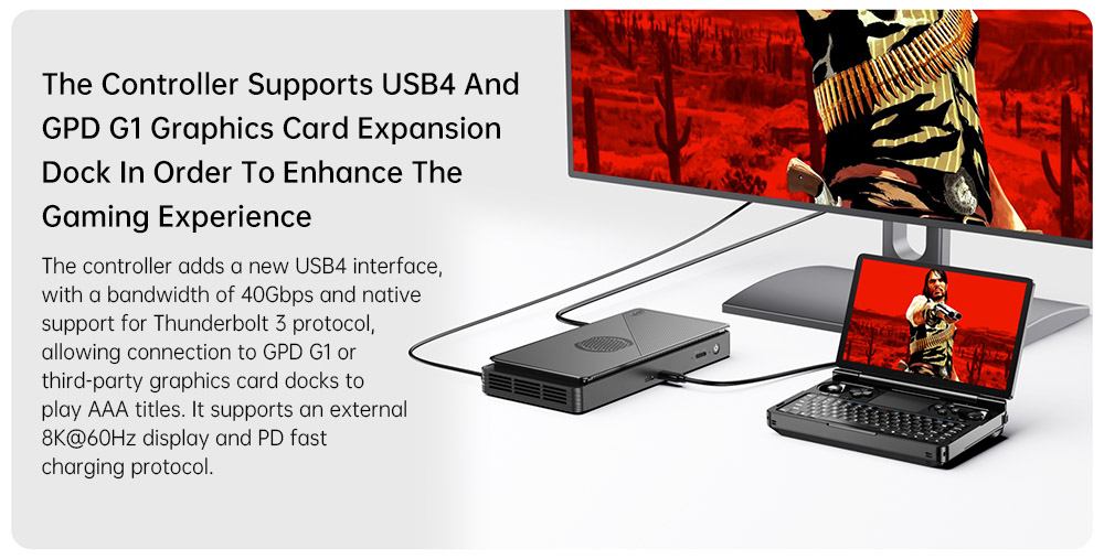 GPD WIN Mini (2025) Handheld Game Console, 7'' 1920x1080 Screen, AMD Ryzen AI 9 HX 370 12 Cores Max 5.1GHz, 120Hz, 64GB LPDDR5x RAM 2TB SSD, WiFi6E Bluetooth5.3, Hyper-Linear Speakers, 1*USB4, 1*USB3.2 Type-C, 1*USB Type-A, 1*MicroSD - Black, EU Plug