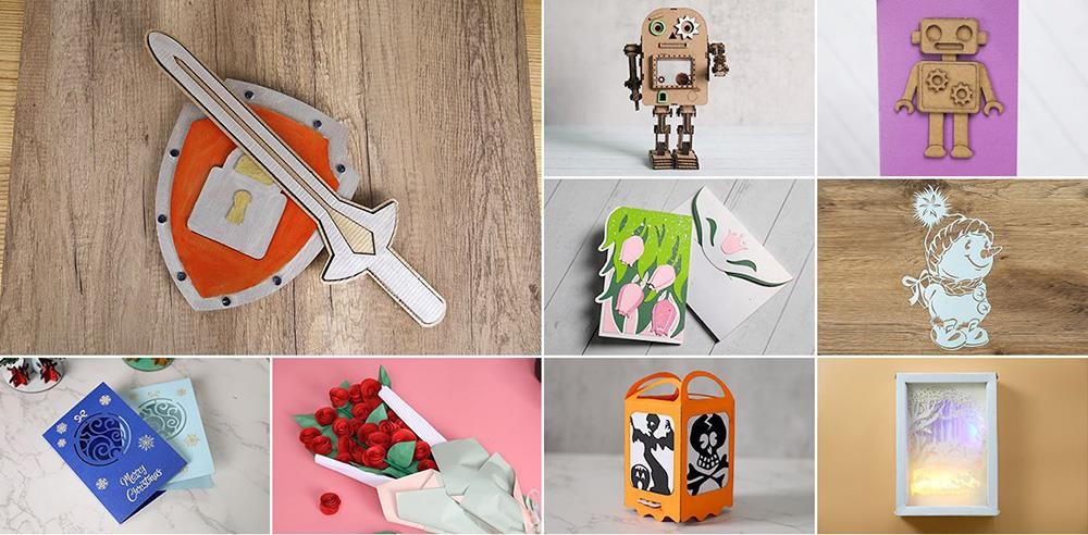 Gweike Cloud Pro 50W Desktop-Lasergravierer & -schneider mit Rotationsrolle, Gravur zylindrischer Objekte, Autofokus, 600mm/s Geschwindigkeit, 0,025mm Pr&auml;zision, WLAN-Steuerung, Panoramakamera, 510*300mm, ohne Luftfilter