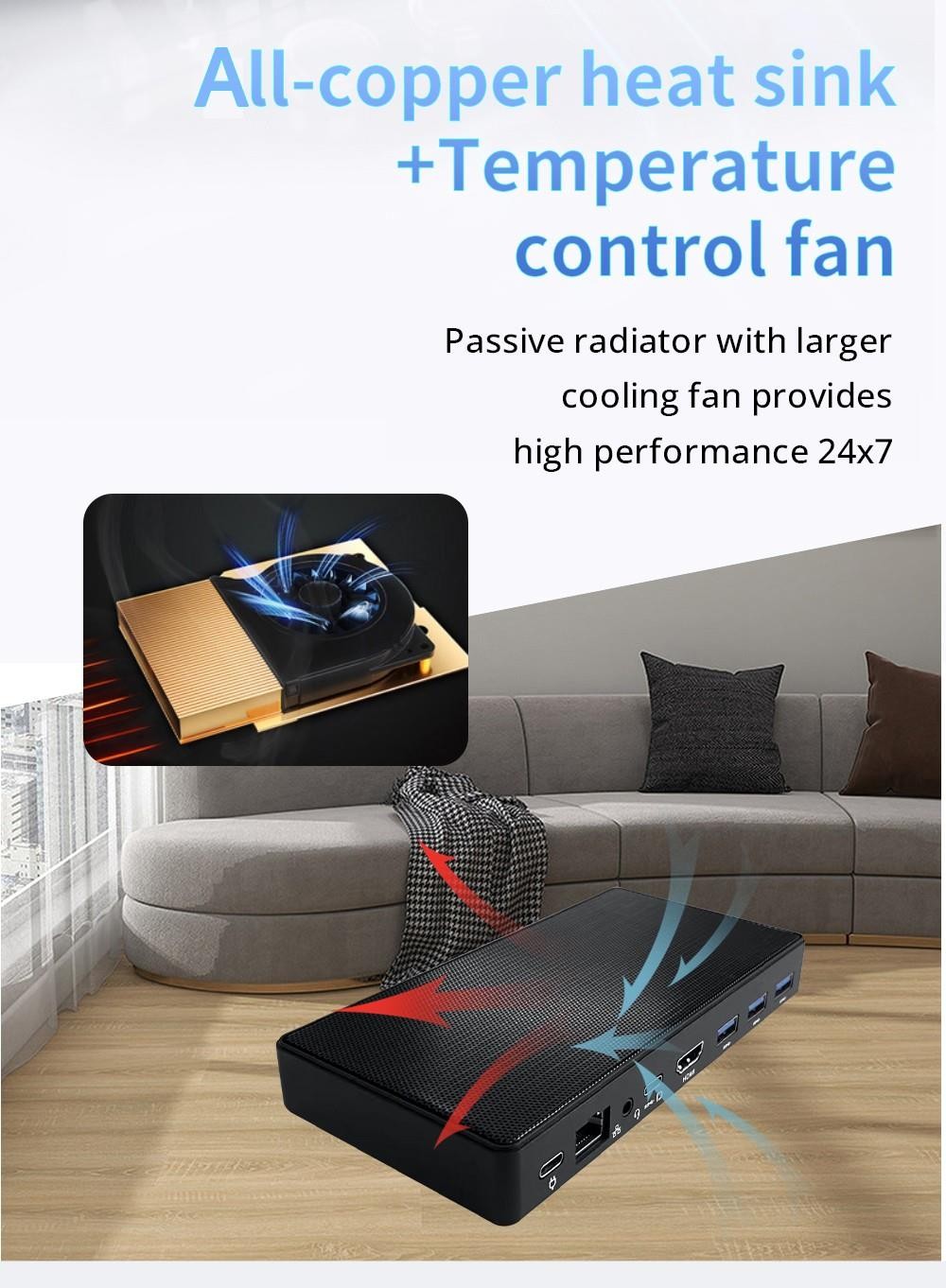 Refurbished JX1 MINI PC Windows 11 Pro 4K Mini PC Intel N5105 Intel UHD Graphics 8GB DDR4 512GB SSD WiFi 6 HDMI 2.0 Type-C - EU