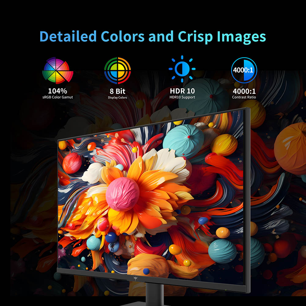 Refurbished KTC H24V13 23.8-inch Gaming Monitor, 1920x1080 16:9 100Hz High Refresh Rate VA Panel, 4000:1 Contrast Ratio, 104% sRGB HDR10 16ms Response Time, Low Blue Light, FreeSync & G-Sync Compatible, HDMI VGA Audio Out