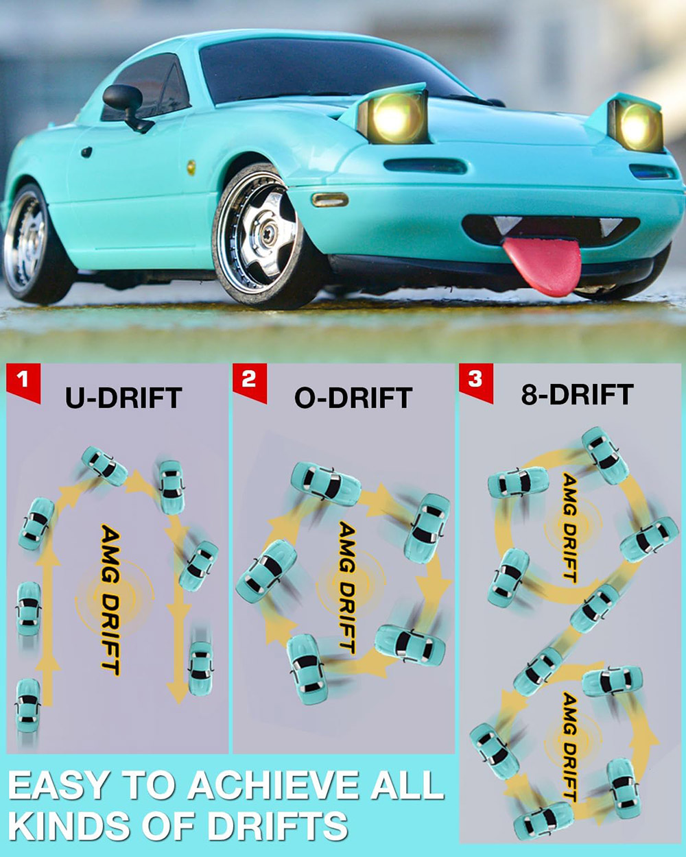 LD 1804 1/18 RC Drift Car 2.4GHz RWD RC Vehicle Toy - Blue