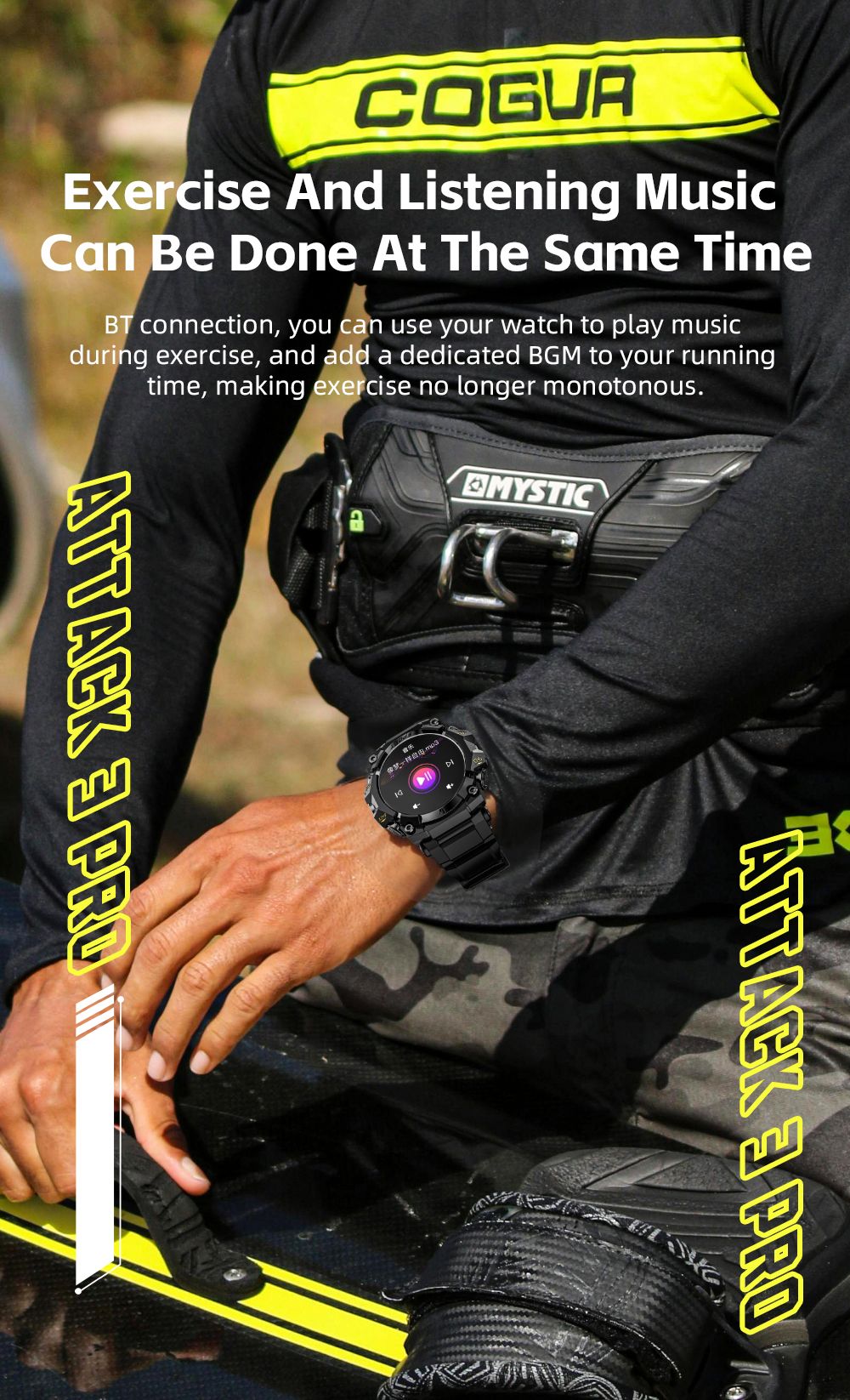 LOKMAT ATTACK 3 Pro Smartwatch, 1.39 inch HD Screen, Bluetooth Calling, Heart Rate Blood Oxygen Monitoring, 100+ Sports Modes, Al Voice Assistant - Black