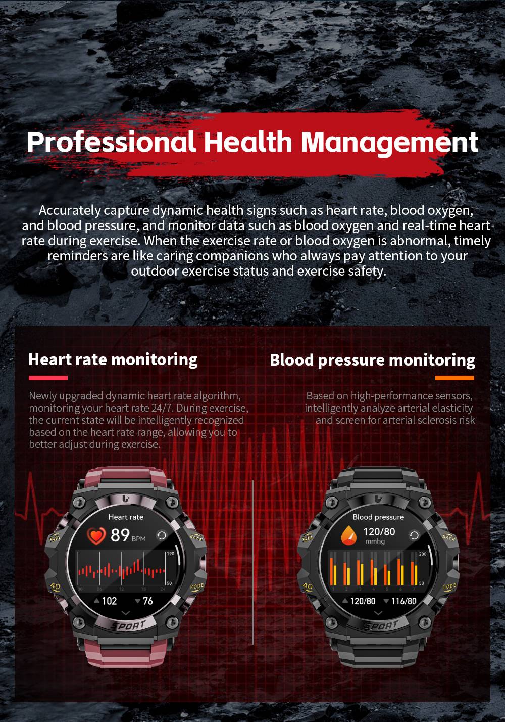 LOKMAT ATTACK 3 Pro Smartwatch, 1.39 inch HD Screen, Bluetooth Calling, Heart Rate Blood Oxygen Monitoring, 100+ Sports Modes, Al Voice Assistant - Black