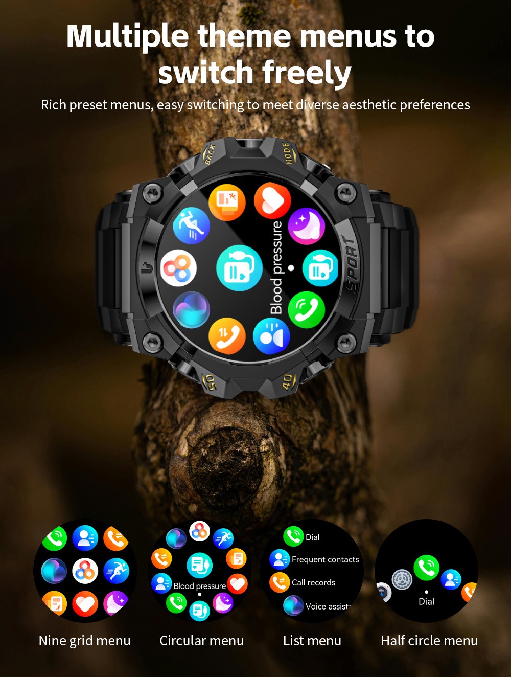 LOKMAT ATTACK 3 Pro Smartwatch, 1.39 inch HD Screen, Bluetooth Calling, Heart Rate Blood Oxygen Monitoring, 100+ Sports Modes, Al Voice Assistant - Black