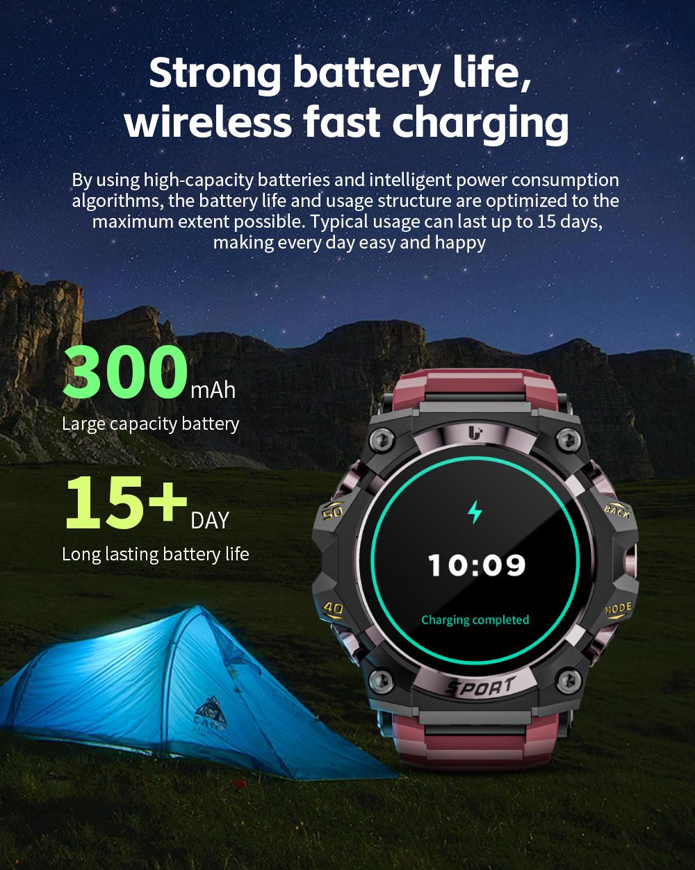 LOKMAT ATTACK 3 Pro Smartwatch, 1.39 inch HD Screen, Bluetooth Calling, Heart Rate Blood Oxygen Monitoring, 100+ Sports Modes, Al Voice Assistant - Red