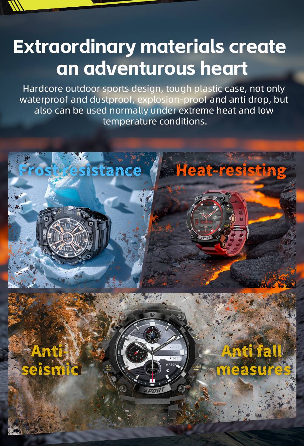 LOKMAT ATTACK 3 Pro Smartwatch, 1.39 inch HD Screen, Bluetooth Calling, Heart Rate Blood Oxygen Monitoring, 100+ Sports Modes, Al Voice Assistant - Red