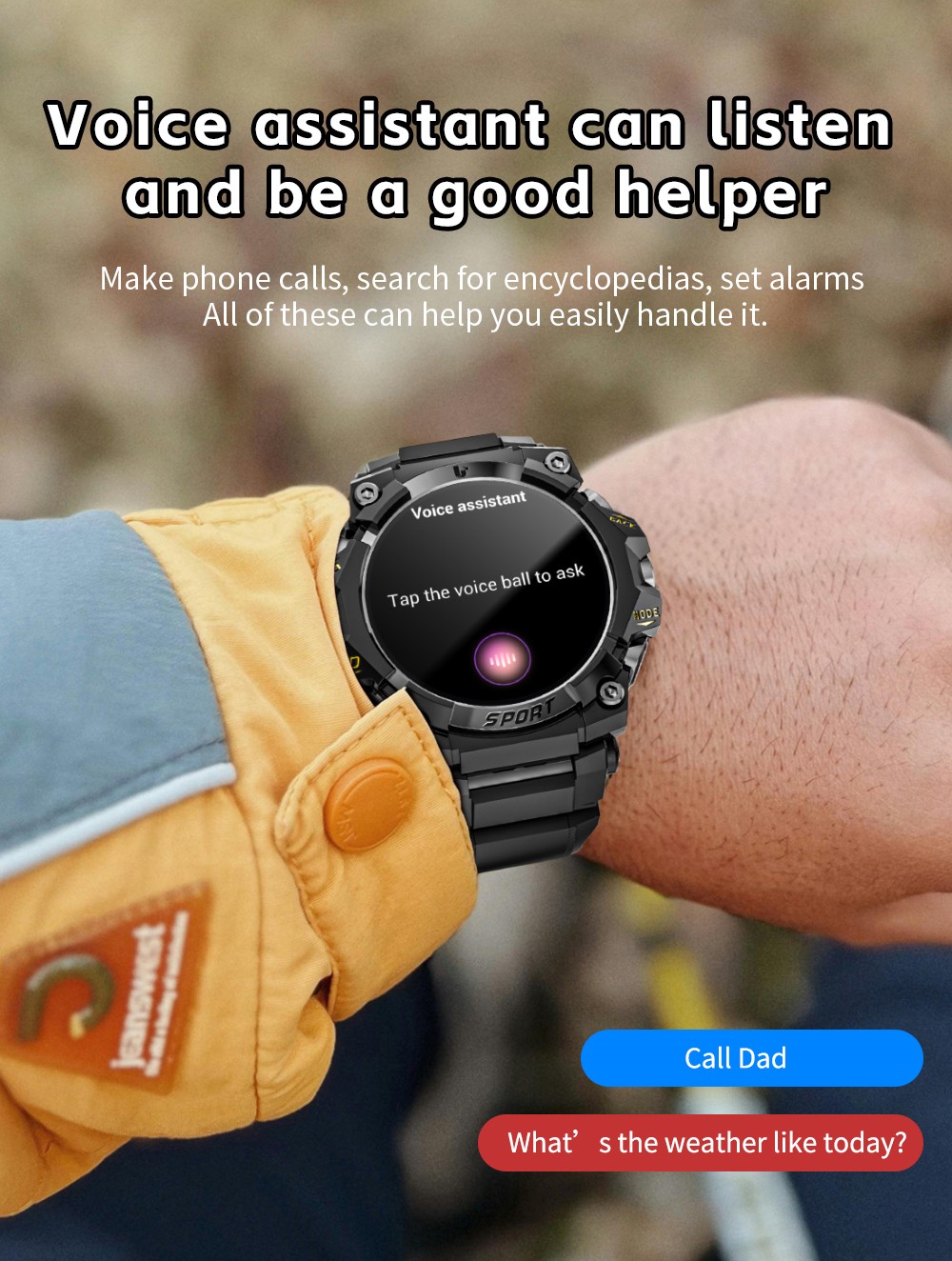 LOKMAT ATTACK 3 Pro Smartwatch, 1.39 inch HD Screen, Bluetooth Calling, Heart Rate Blood Oxygen Monitoring, 100+ Sports Modes, Al Voice Assistant - Red