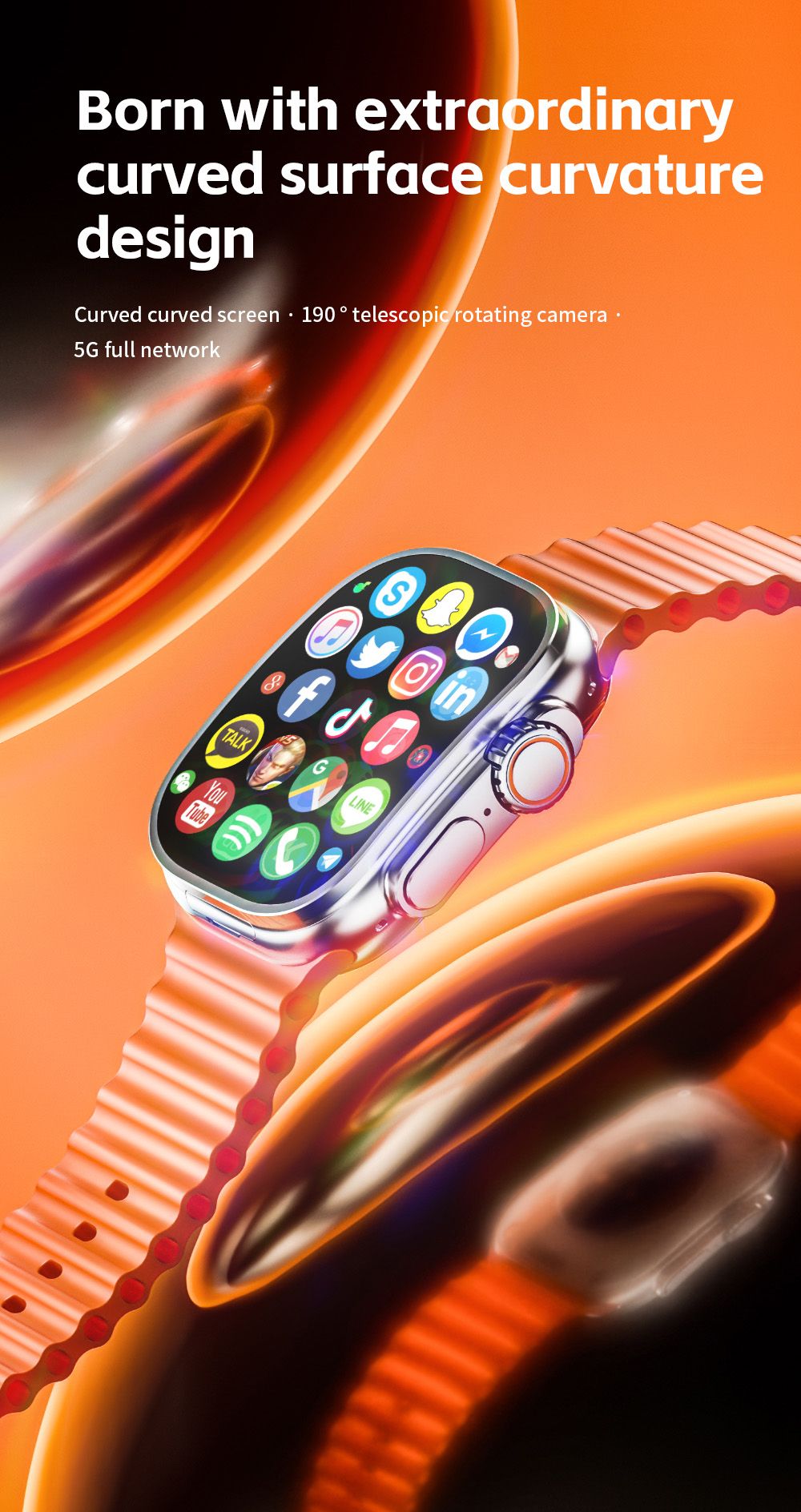 LOKMAT XH12C Smartwatch, 2.06 inch AMOLED Screen, 4G/5G Calling, Health Monitoring - Silver Dial