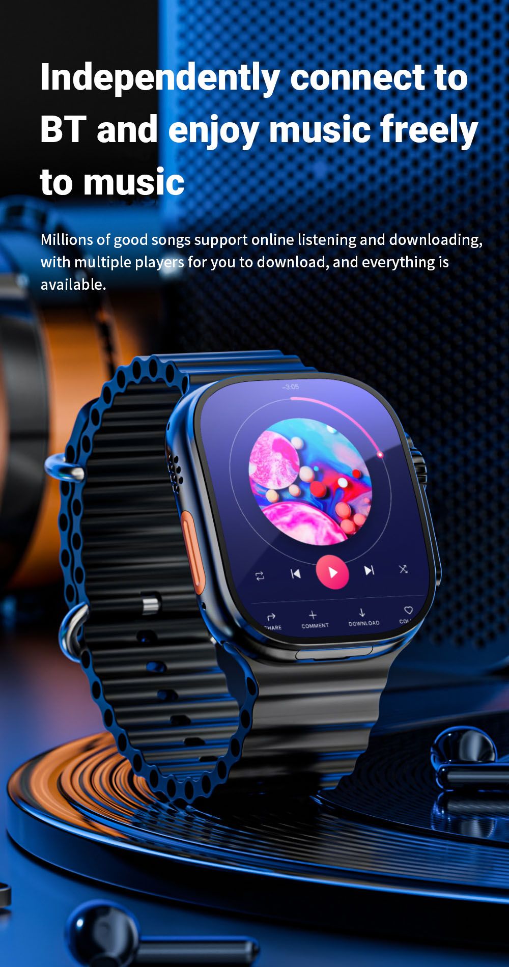 LOKMAT XH12C Smartwatch, 2.06 inch AMOLED Screen, 4G/5G Calling, Health Monitoring - Silver Dial