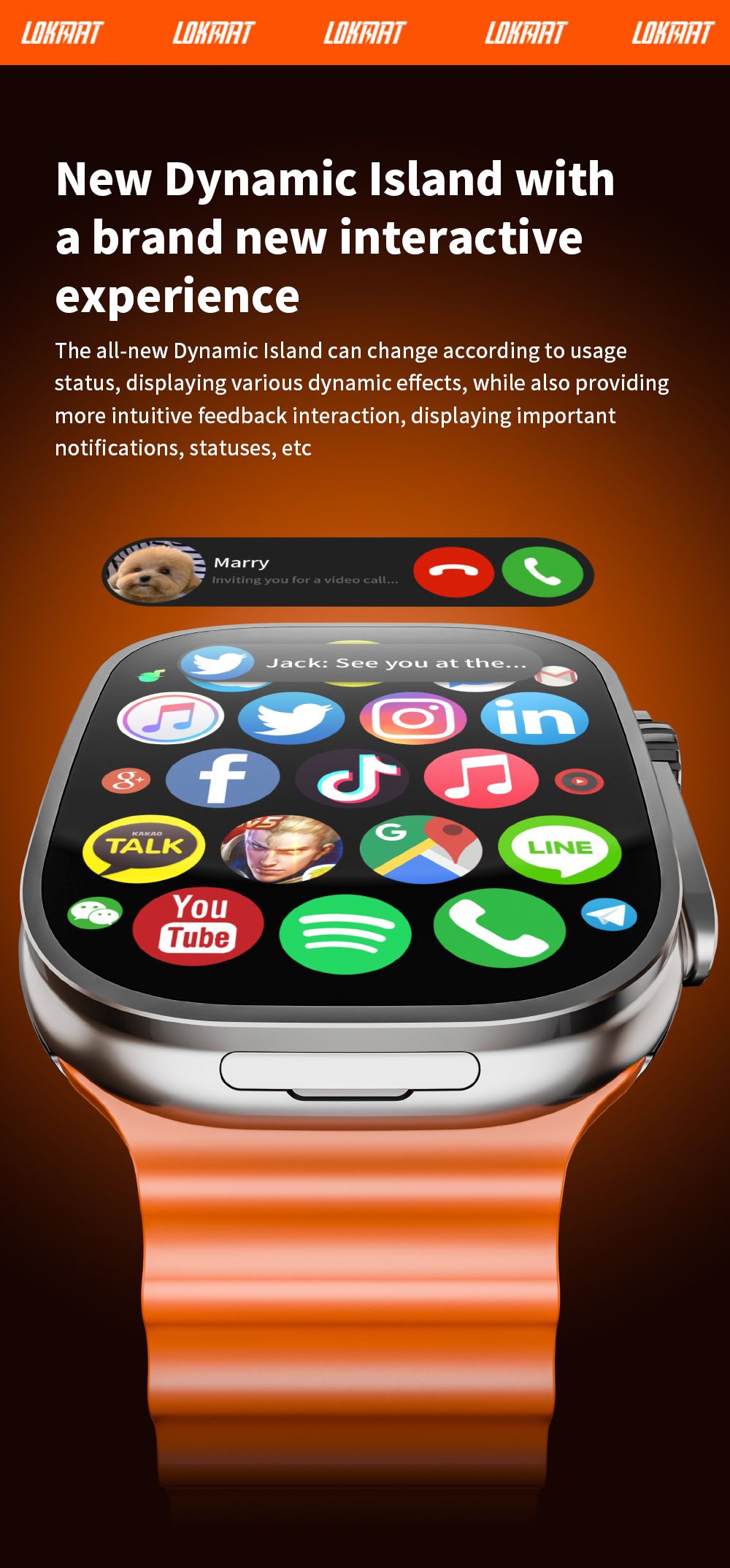 LOKMAT XH12C Smartwatch, 2.06 inch AMOLED Screen, 4G/5G Calling, Health Monitoring - Silver Dial