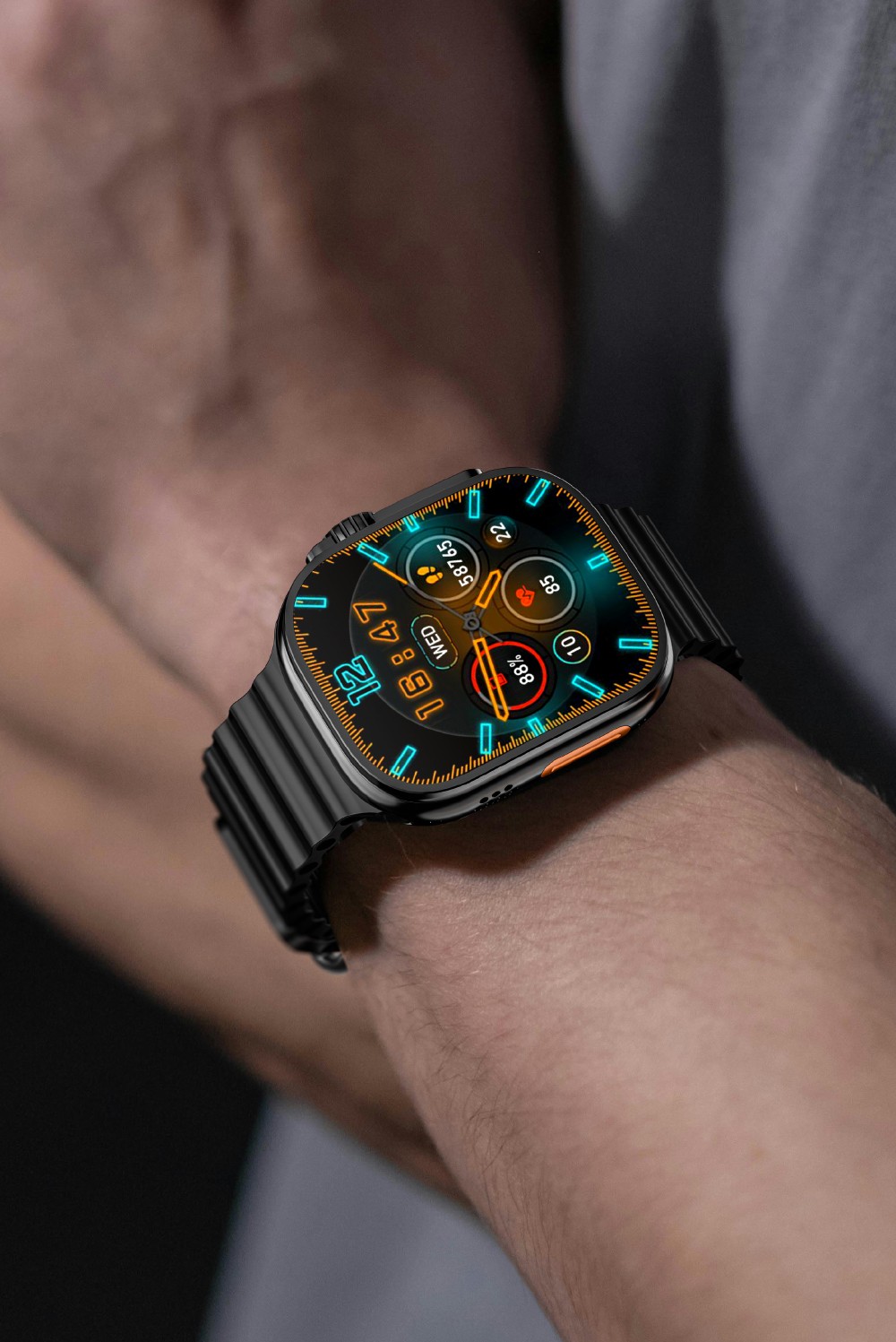 LOKMAT XH12C Smartwatch, 2.06 inch AMOLED Screen, 4G/5G Calling, Health Monitoring - Silver Dial