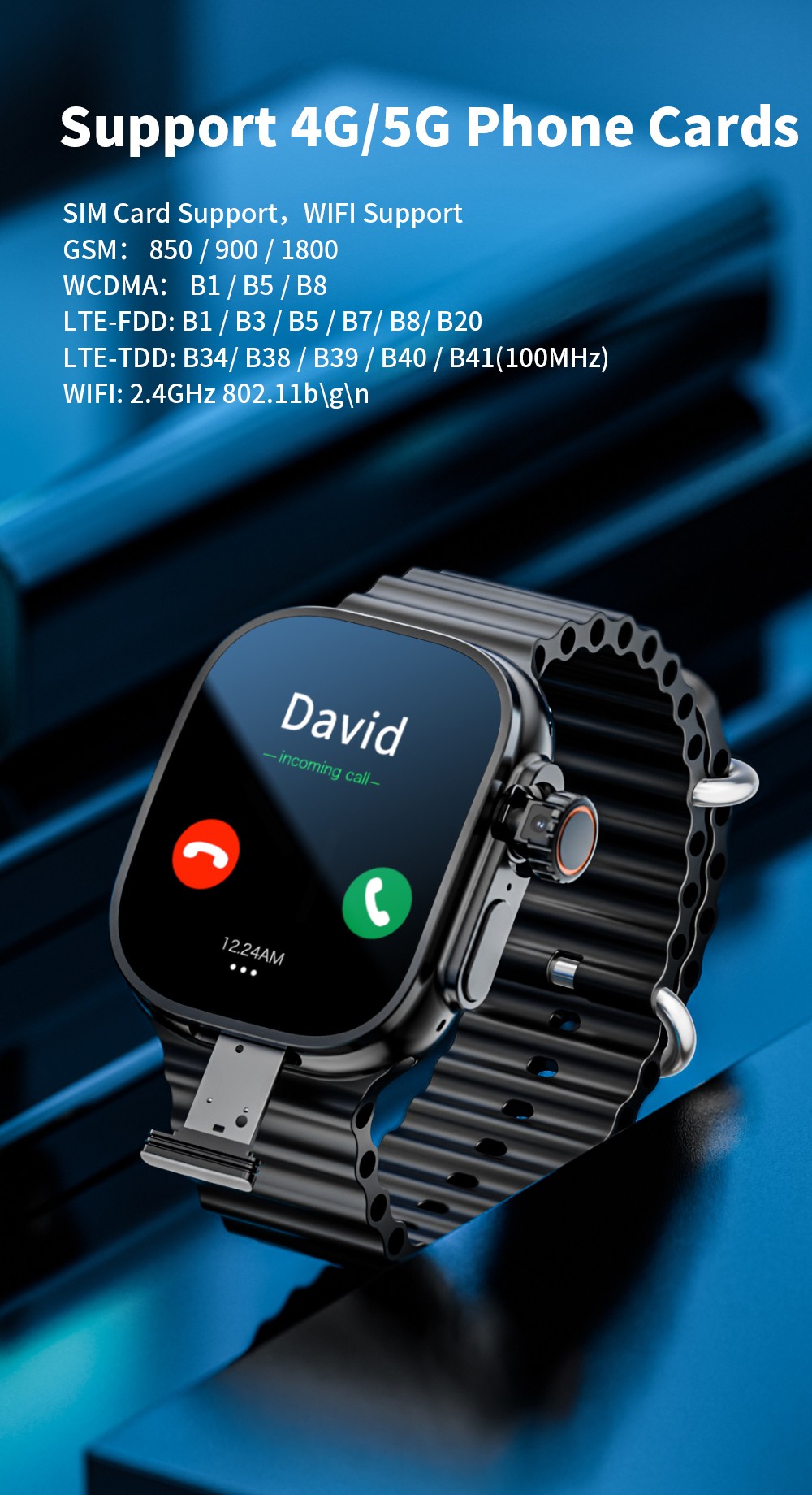 LOKMAT XH12C Smartwatch, 2.06 inch AMOLED Screen, 4G/5G Calling, Health Monitoring - Silver Dial