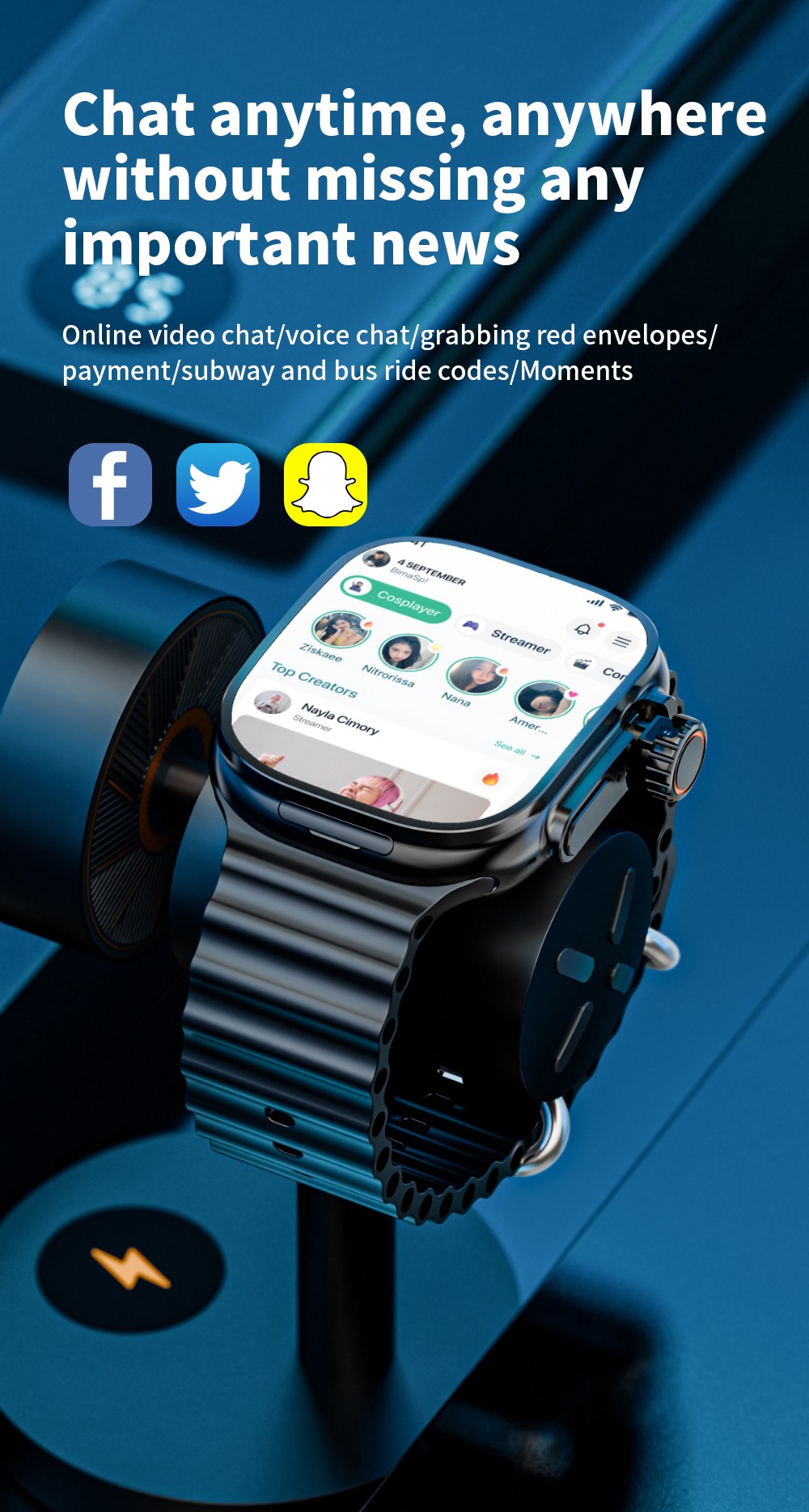 LOKMAT XH12C Smartwatch, 2.06 inch AMOLED Screen, 4G/5G Calling, Health Monitoring - Silver Dial