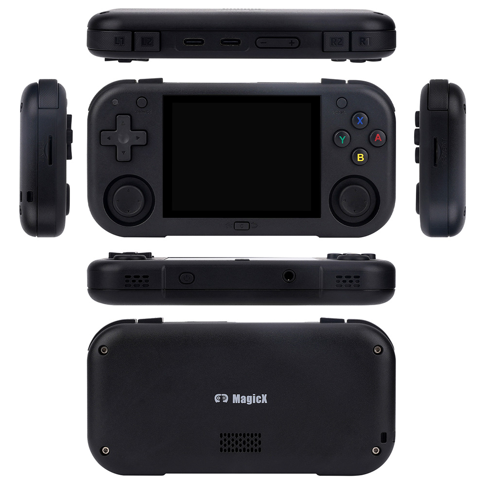 Magicx Mini Zero 28 V2 Retro Game Console, 2.8 inch 640-480 IPS Screen, 7 Hours Playtime, 128GB Storage - Black