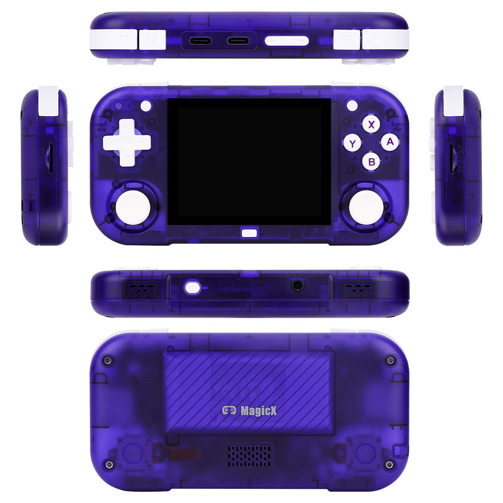 Magicx Mini Zero 28 V2 Retro Game Console, 2.8 inch 640-480 IPS Screen, 7 Hours Playtime, 128GB Storage - Purple