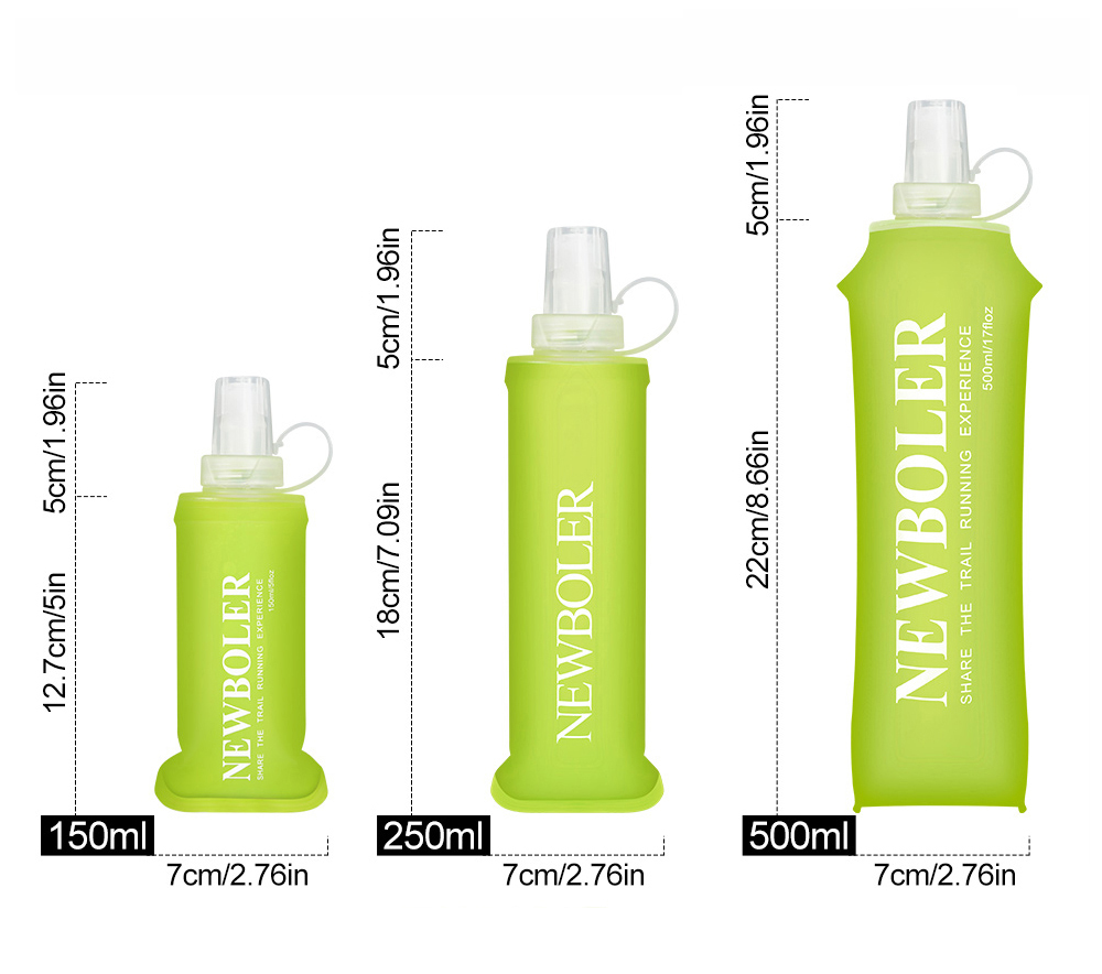 NEWBOLER BOT200 Collapsible Soft Water Bottle Portable Sports Bottle - 250ml, Lemon Yellow