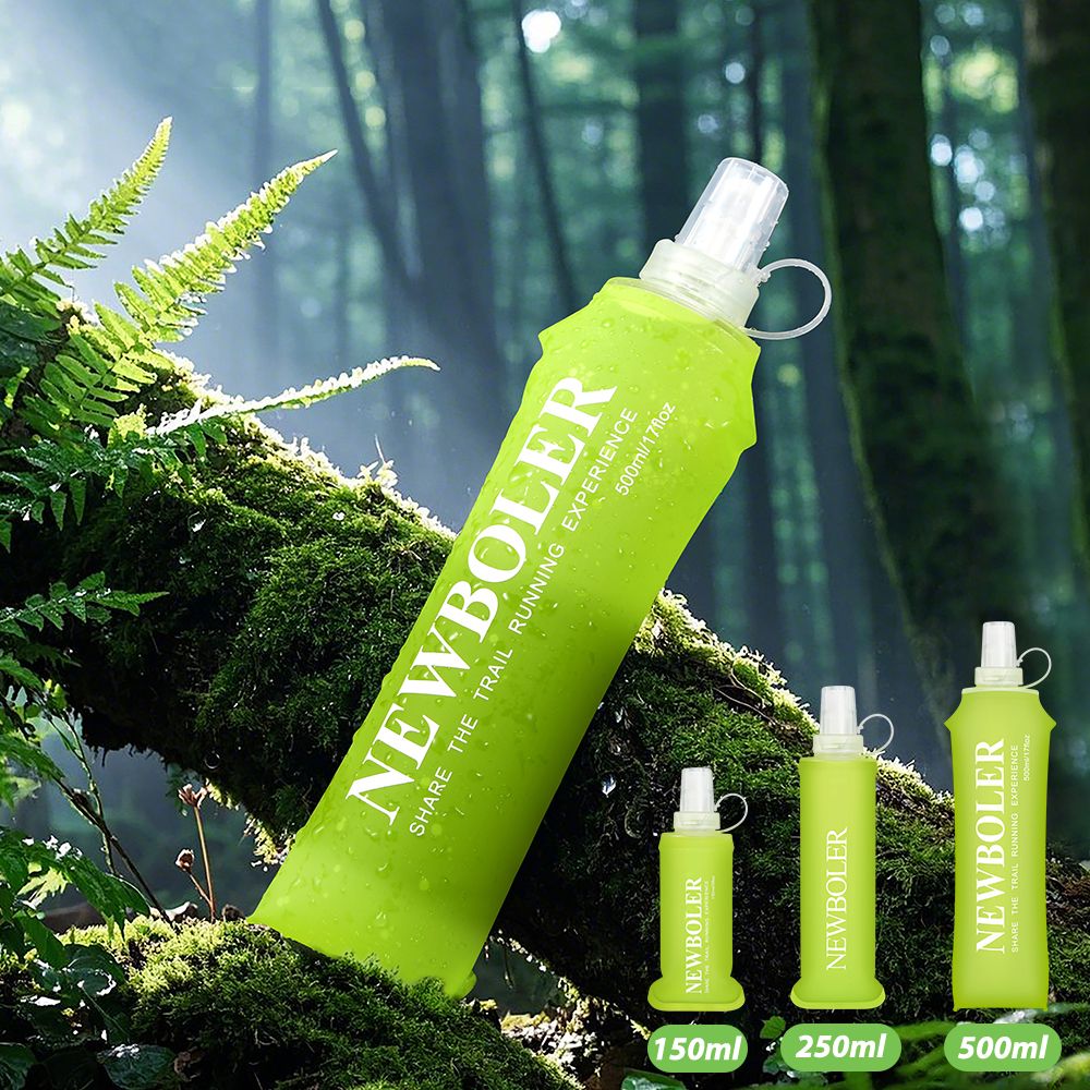 NEWBOLER BOT200 Collapsible Soft Water Bottle Portable Sports Bottle - 250ml, Lemon Yellow