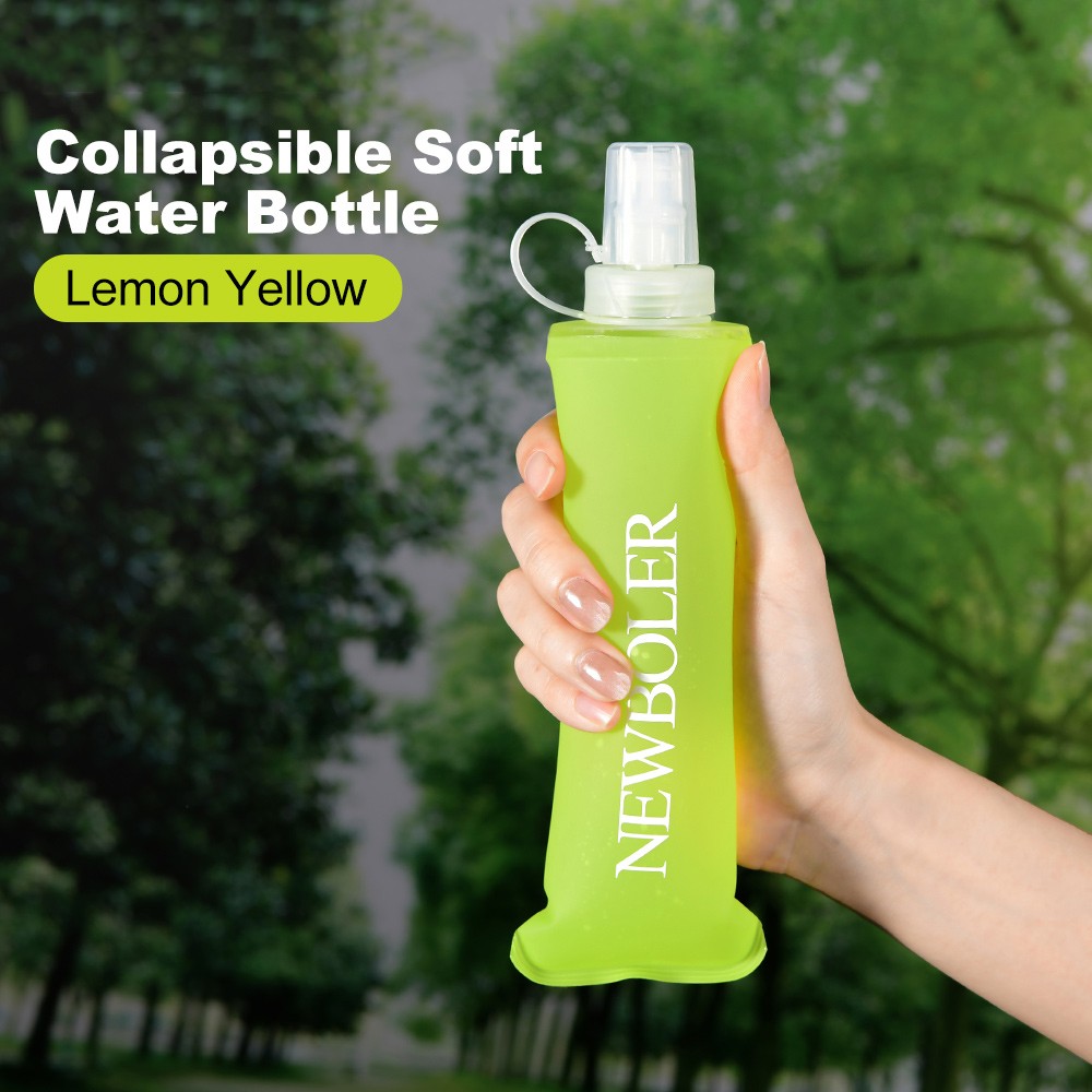 NEWBOLER BOT200 Foldable Soft Water Bottle Portable Sports Bottle - 500ml, Lemon Yellow