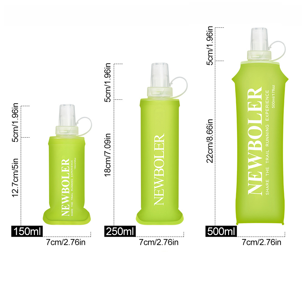 NEWBOLER BOT200 Foldable Soft Water Bottle Portable Sports Bottle - 500ml, Lemon Yellow